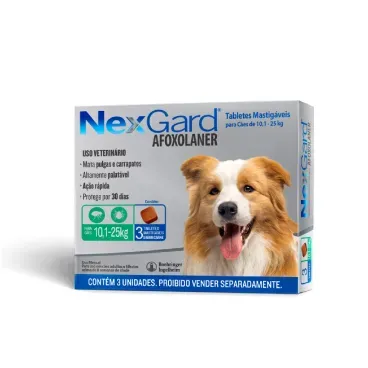 NexGard Antipulgas e Carrapatos para Caes de 10,1 a 25kg_3 tabletes _Diagonal